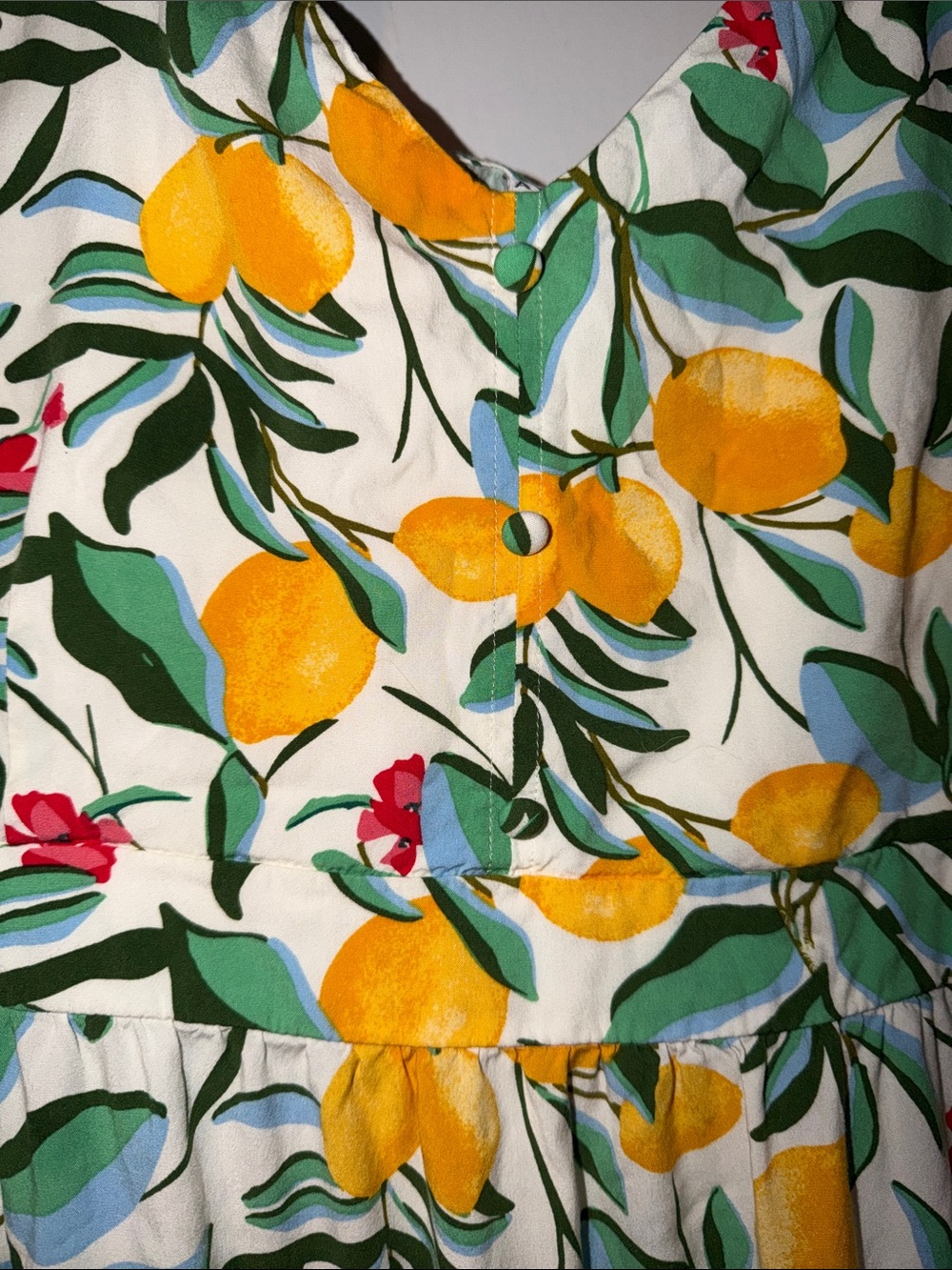 Ava & Viv Yellow Lemon Print Midi Dress - Picture 3 of 9